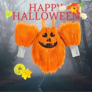 Fluffy Furry Pumpkin Monster Halloween Costume Toddler Baby Girls Boys Kids NEW